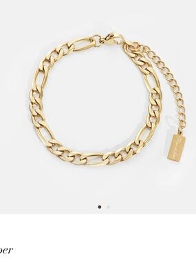 Polished Gold Link Chain Bracelet with Extender